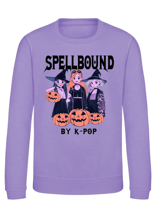 Ada & Ted Halloween K-Pop Spellbound Girls Lavender Graphic Sweatshirt (3-13 Years) - 9-11 Yrs Image 1