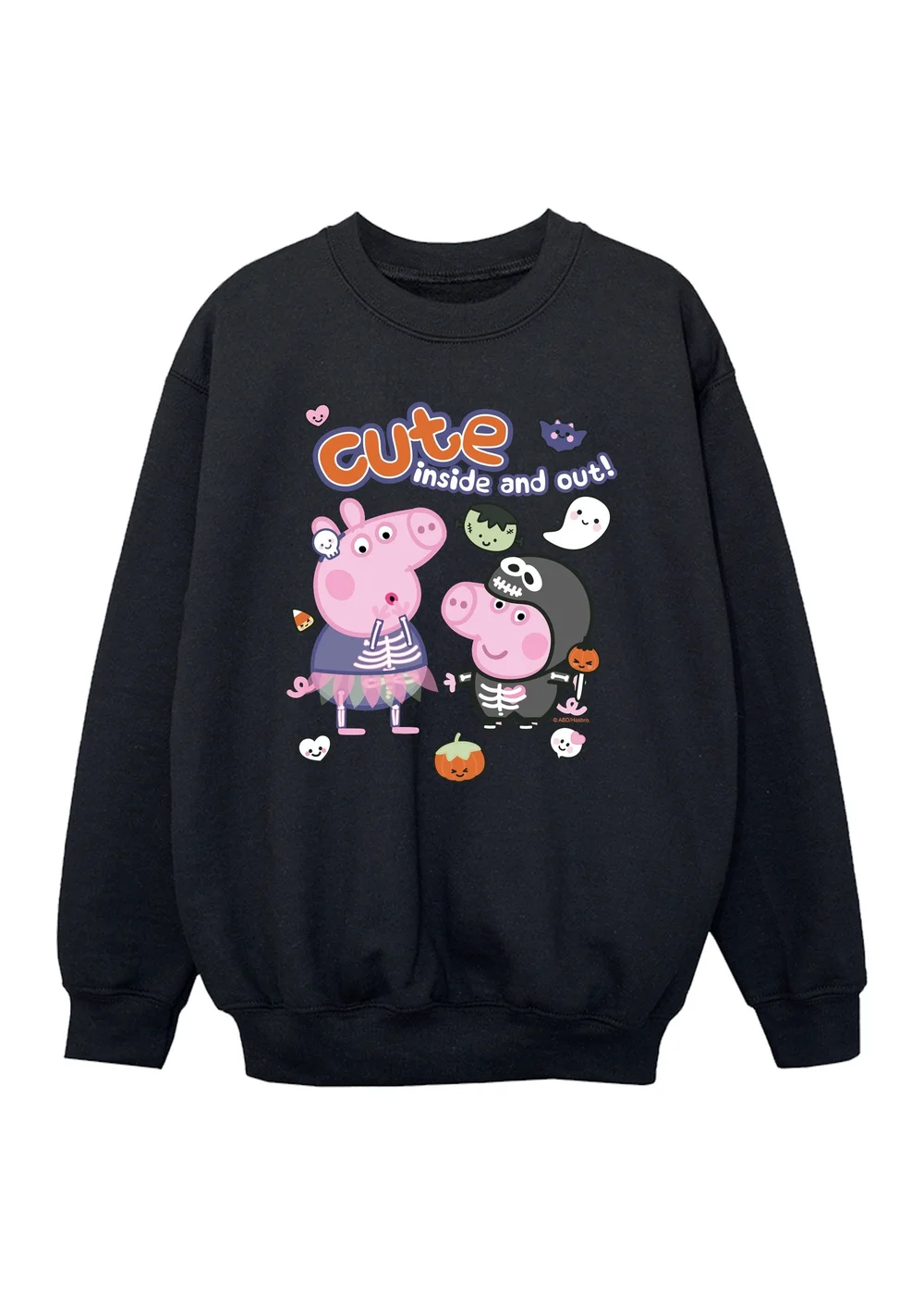 Ada & Ted Peppa Pig Cute Halloween Girls Black Graphic Sweatshirt (3-13 Years) - 12-13 yrs Image 1