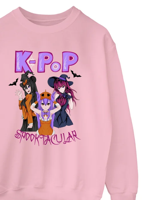 Ada & Ted Halloween K-Pop Spooktacular Girls Pink Graphic Sweatshirt (3-13 Years) - 3-4 Yrs Image 2