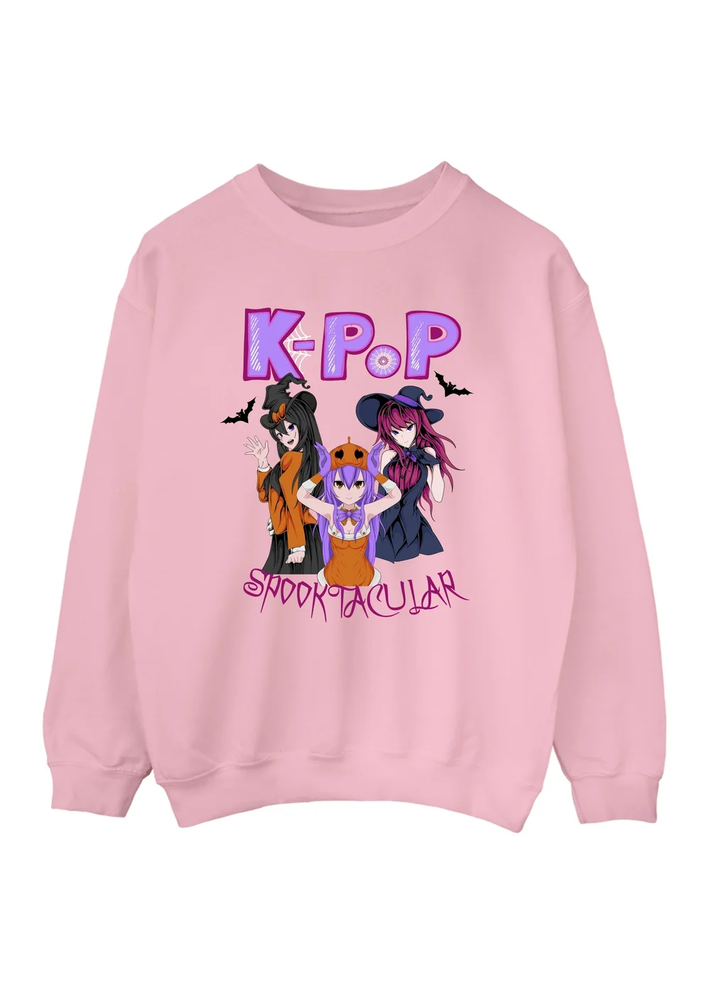 Ada & Ted Halloween K-Pop Spooktacular Girls Pink Graphic Sweatshirt (3-13 Years) - 3-4 Yrs Image 1