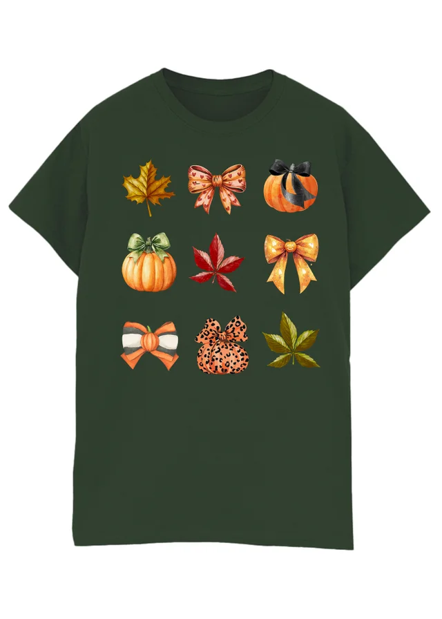 Spiral Galaxy Autumn Season Green Graphic Boyfriend Fit T-Shirt