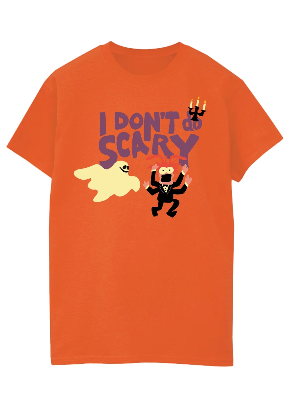 Ada & Ted Disney Muppets Don't Do Scary Halloween Boys Orange Graphic T-Shirt (3-13 Years) - 5-6 Yrs Image 1