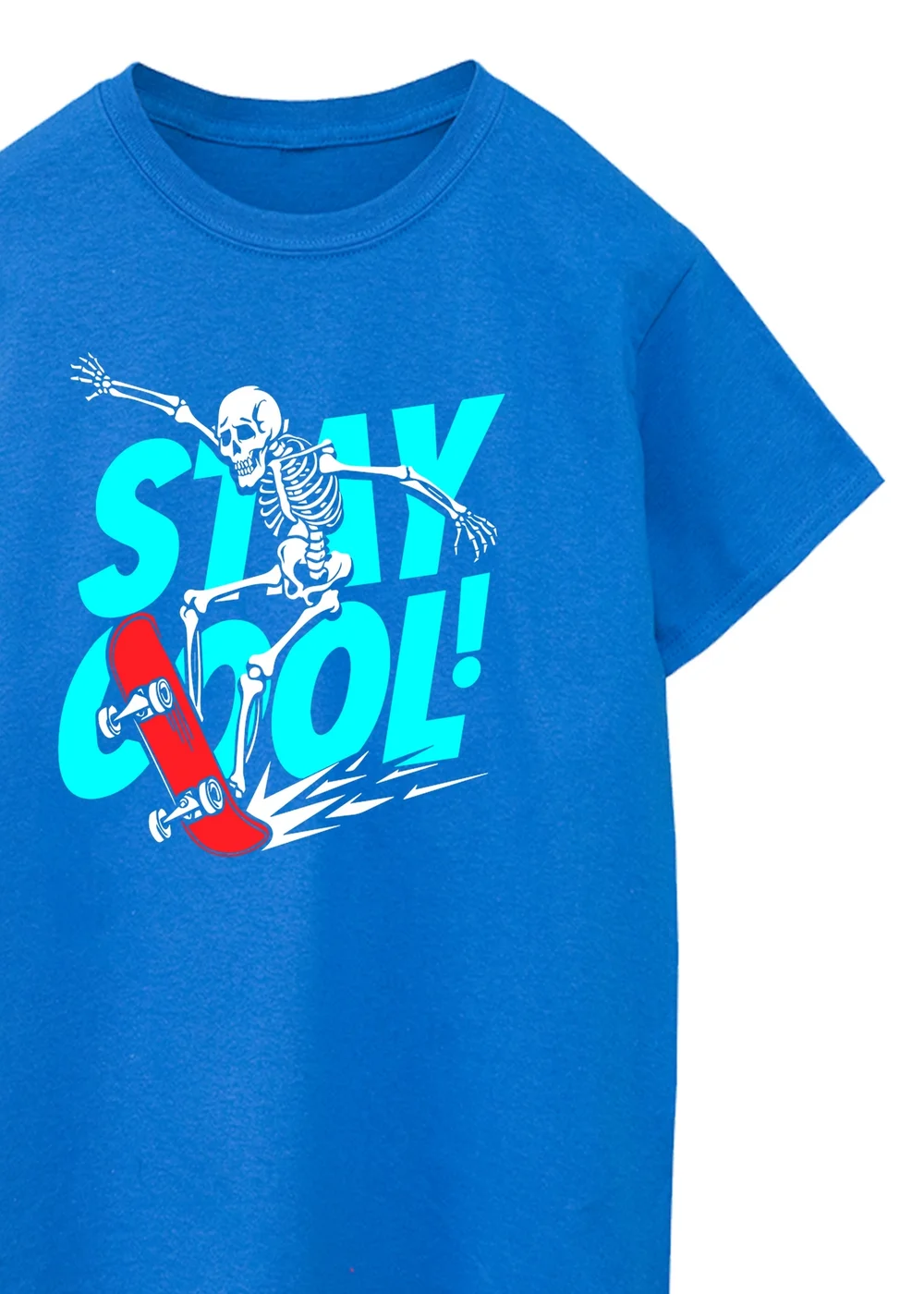 Ada & Ted Halloween Stay Cool Skull Boys Royal Blue Graphic T-Shirt (3-13 Years) - 9-11 Yrs Image 2