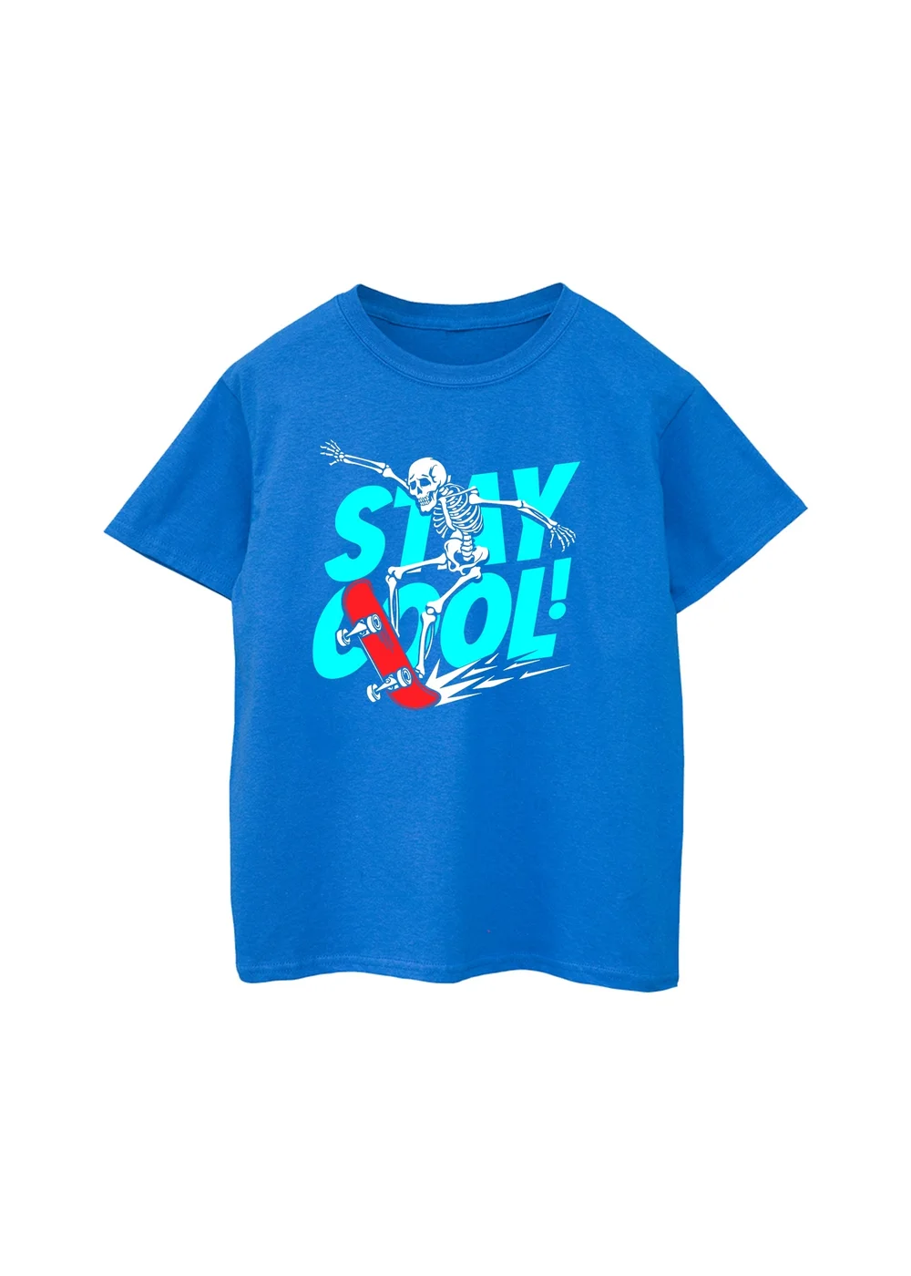 Ada & Ted Halloween Stay Cool Skull Boys Royal Blue Graphic T-Shirt (3-13 Years) - 9-11 Yrs Image 1