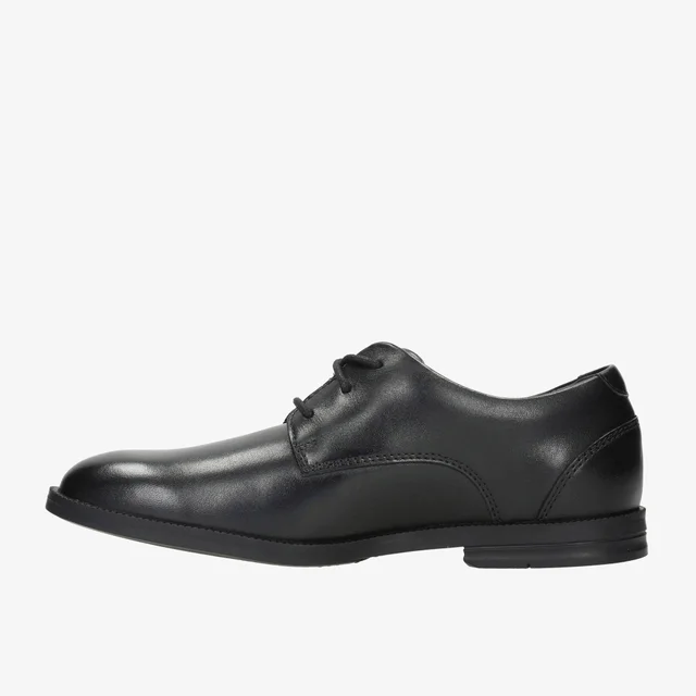 Clarks School Boys Black Rufus Edge Youth Leather Standard