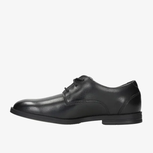 Clarks School Rufus Edge Youth Black Leather Wide - 4.5 Image 2