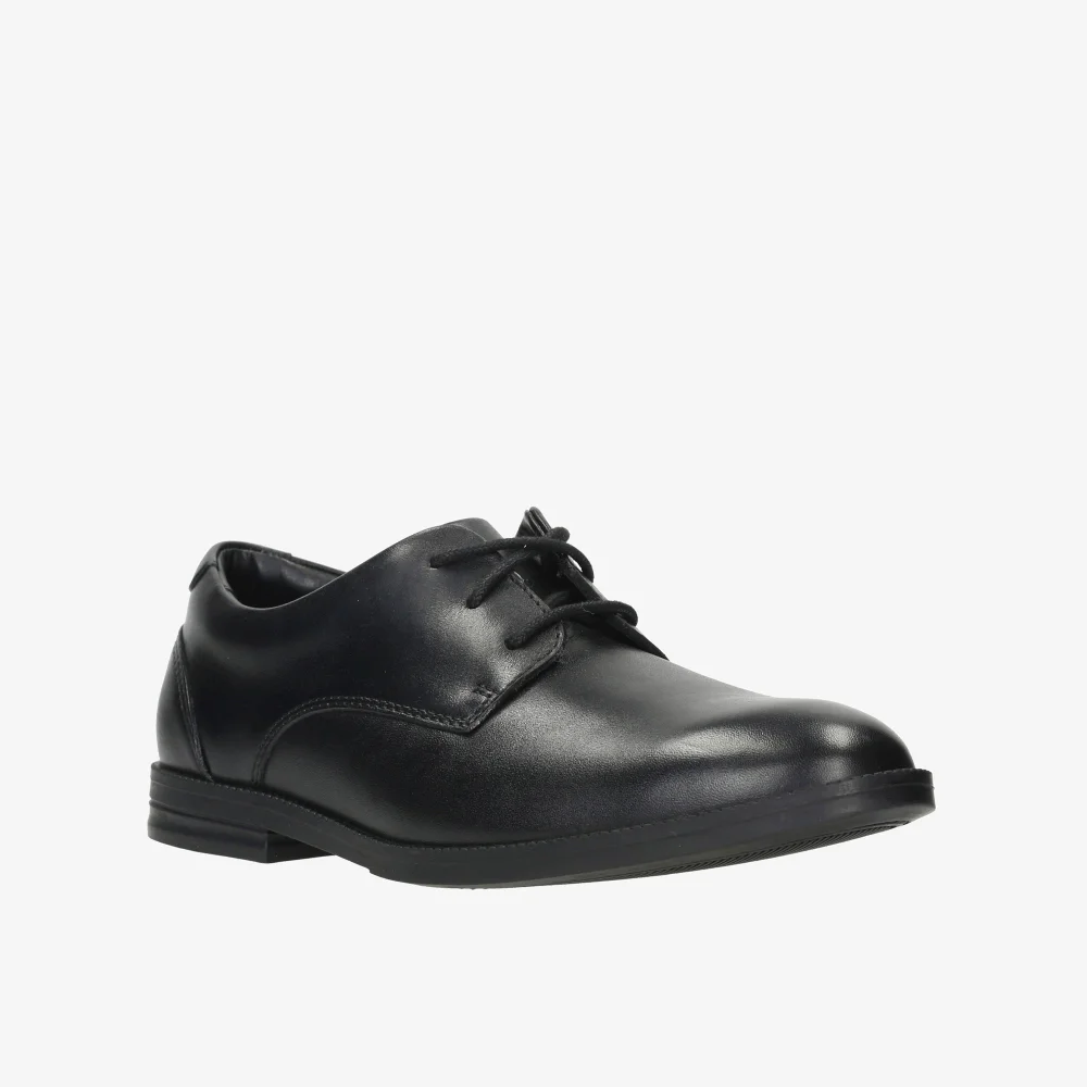Clarks School Rufus Edge Youth Black Leather Wide - 4.5 Image 3