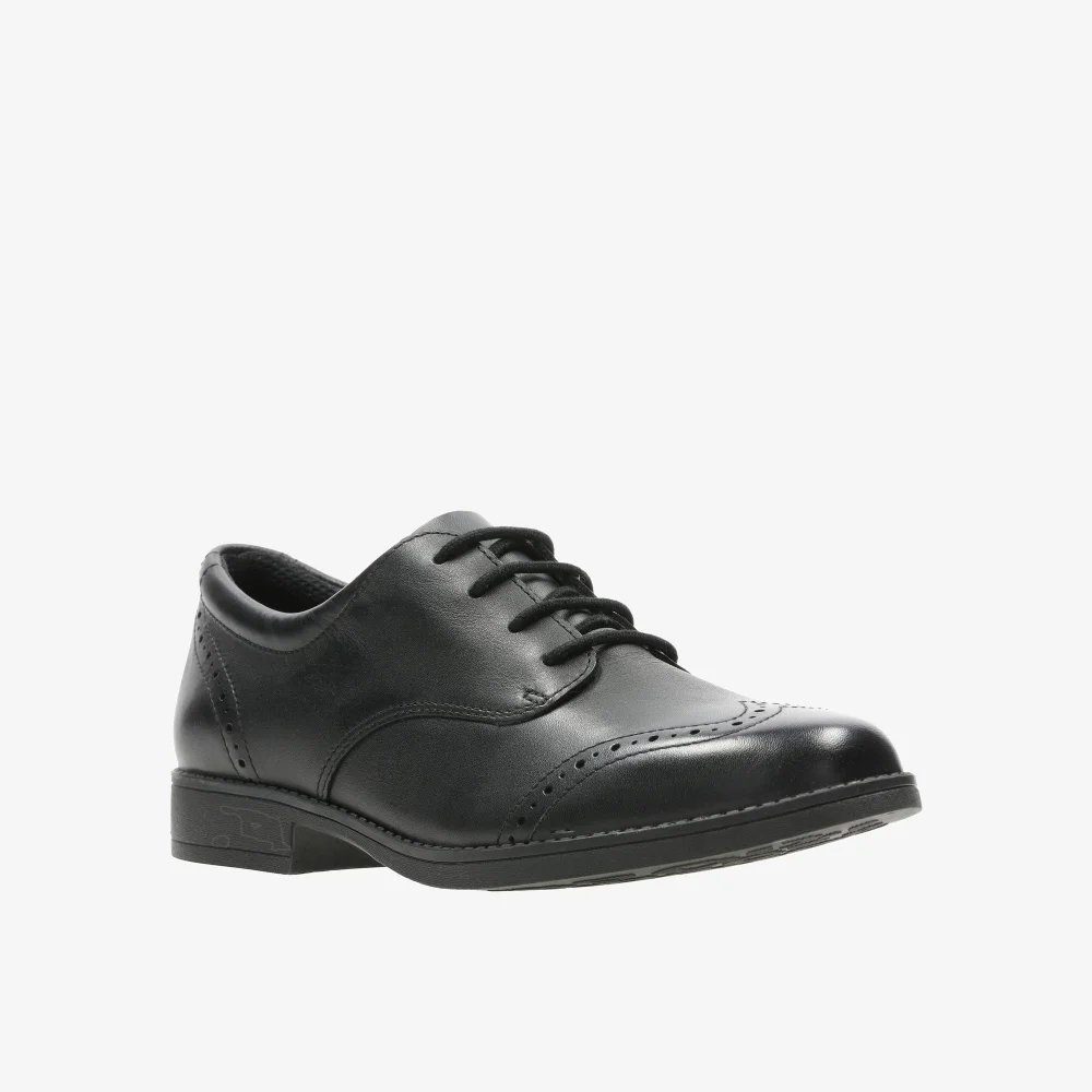 Clarks School Sami Walk Youth Black Leather Standard - 3.5 Image 3