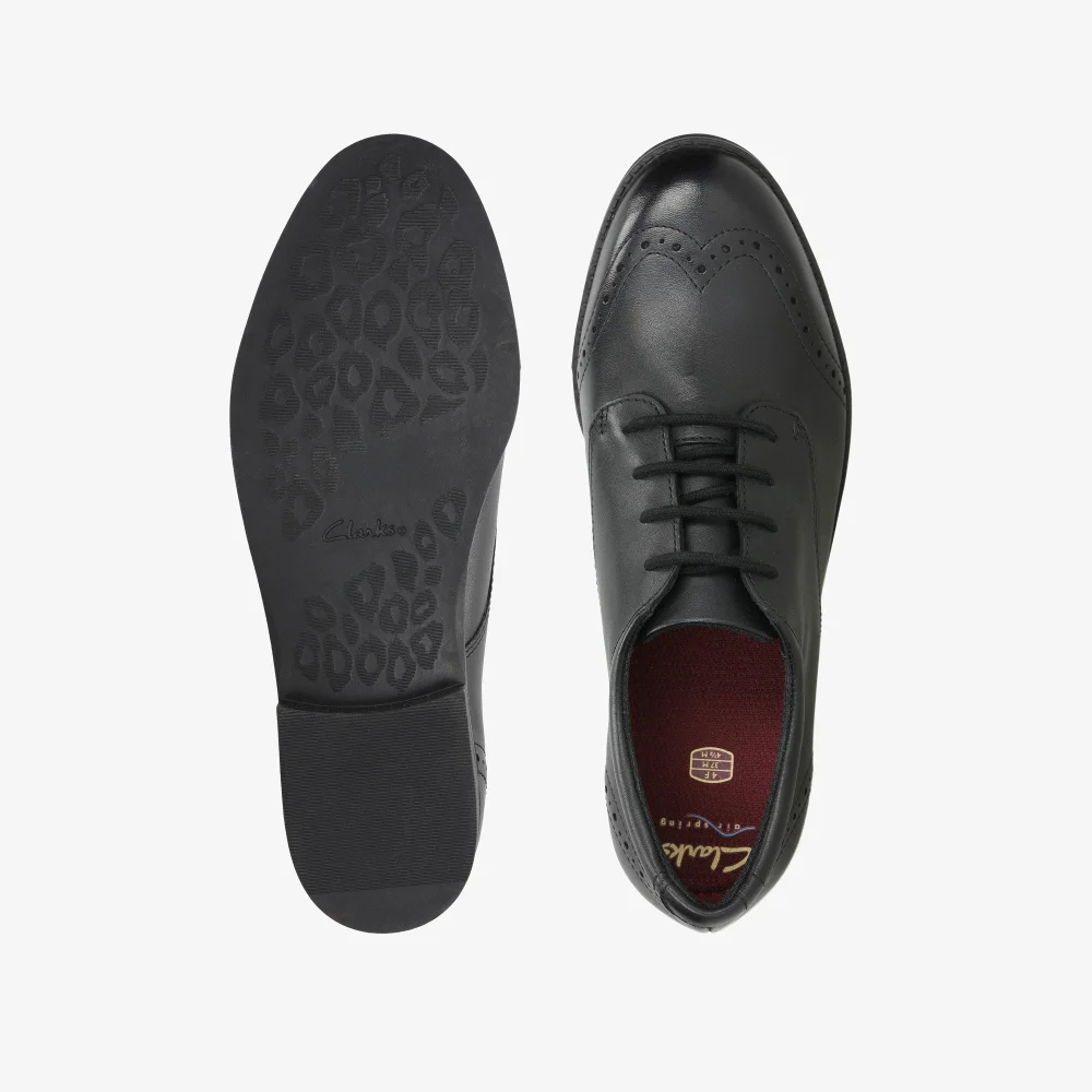 Clarks School Sami Walk Youth Black Leather Standard - 3.5 Image 6