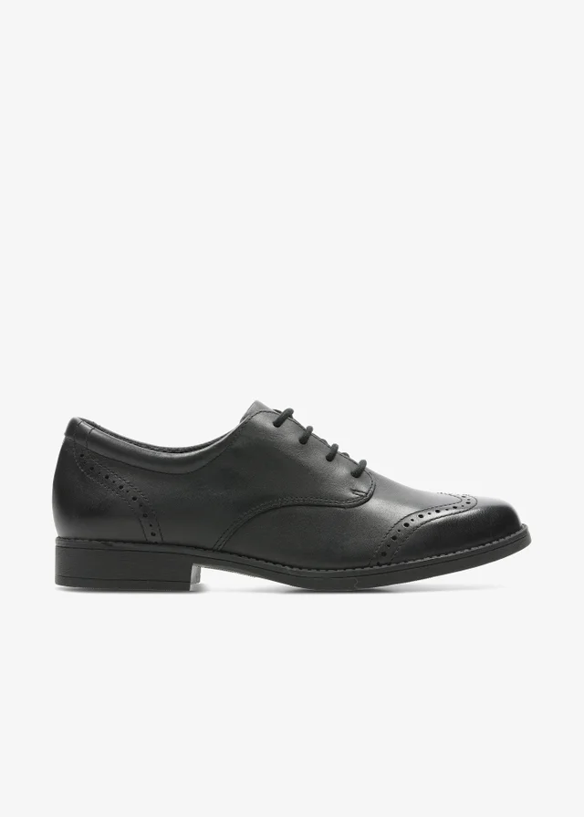 Clarks School Girls Black Sami Walk Youth Leather Wide