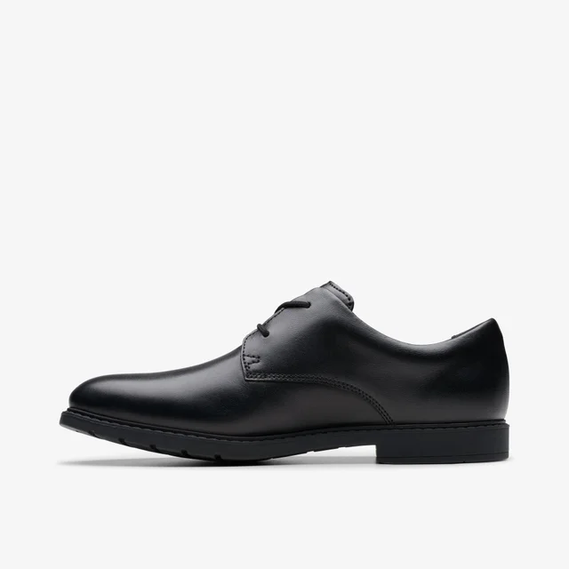 Clarks School Boys Black Scala Loop Youth Leather Wide