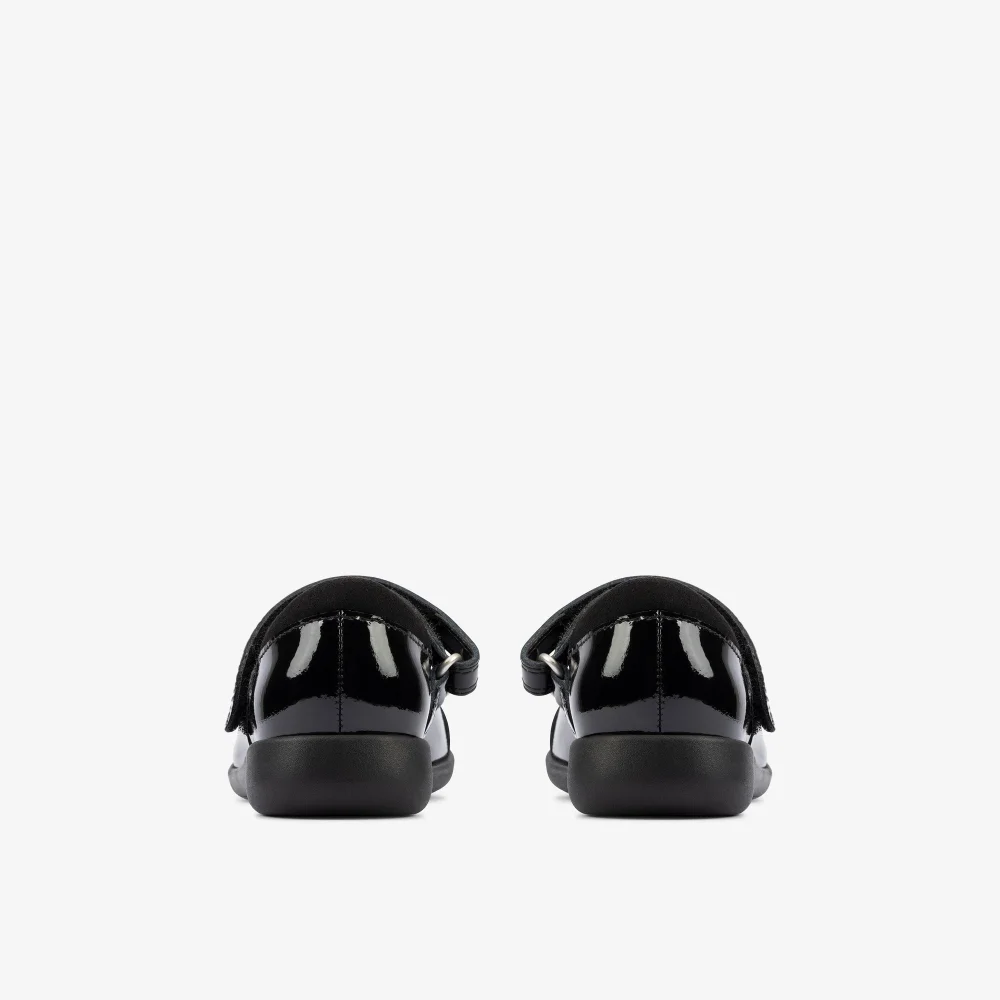 Clarks School Etch Beam Toddler Black Patent Standard - 7.5 Infants Image 5