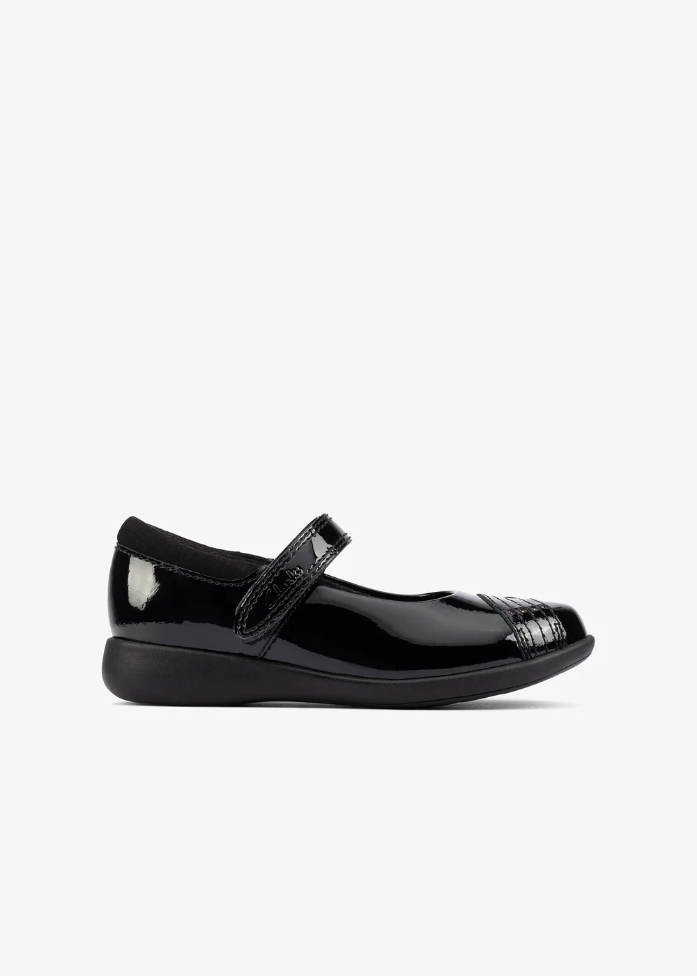 Clarks School Etch Beam Toddler Black Patent Standard - 7.5 Infants Image 1