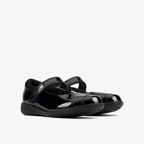 Clarks School Etch Beam Toddler Black Patent Standard - 7.5 Infants Image 4