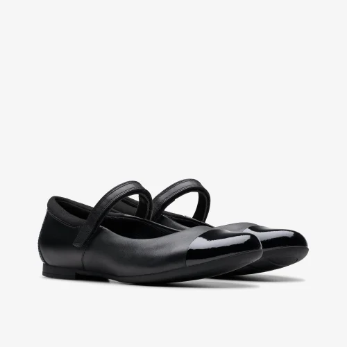 Clarks School Scala Gem Youth Black Leather Extra Narrow - 4 Image 4