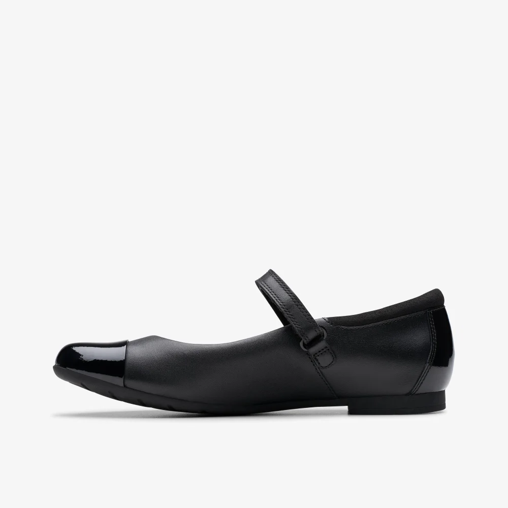 Clarks School Scala Gem Youth Black Leather Extra Narrow - 4 Image 2