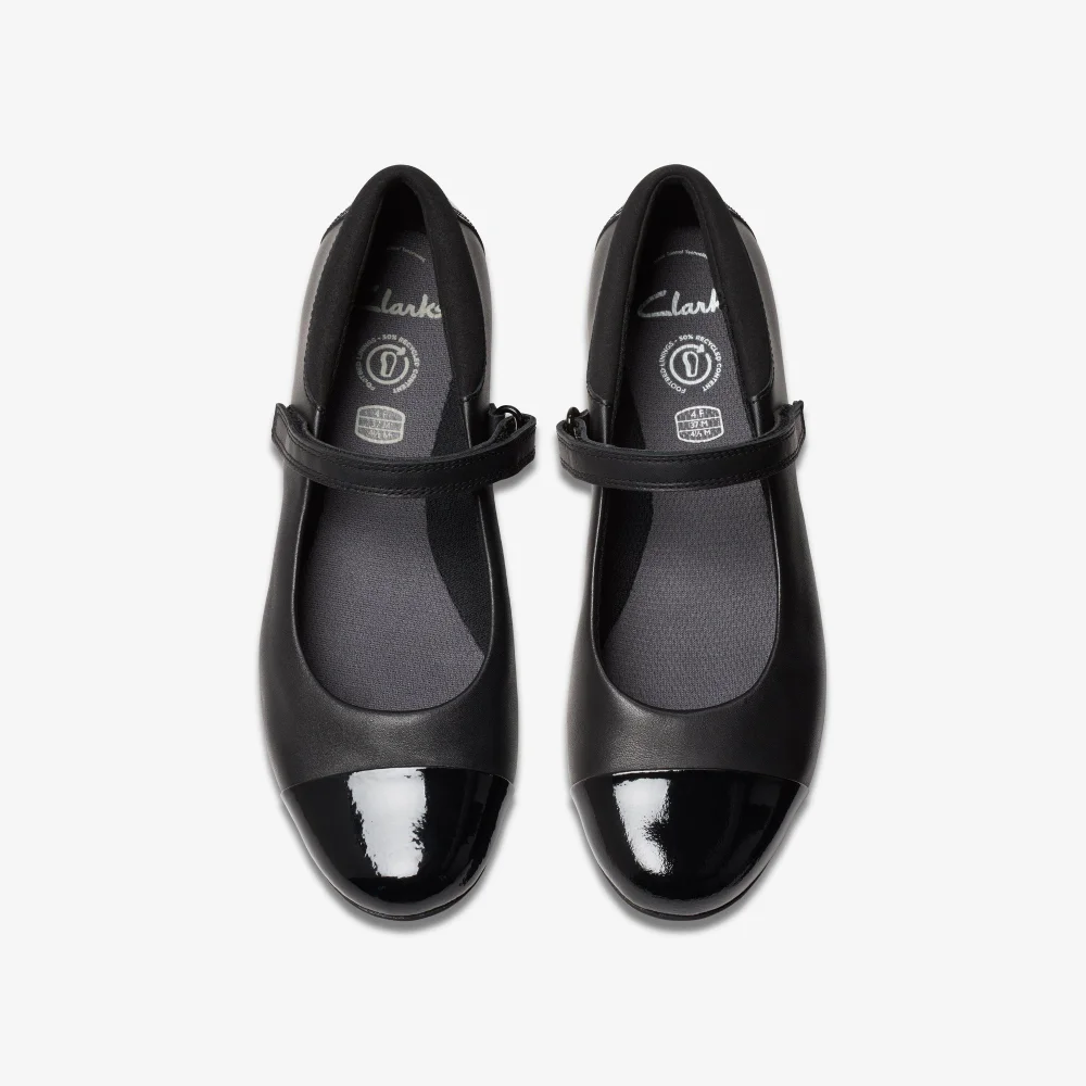 Clarks School Scala Gem Youth Black Leather Extra Narrow - 4 Image 6