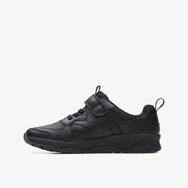 Clarks School Boys Black Clowder Sprint Kid Leather Standard