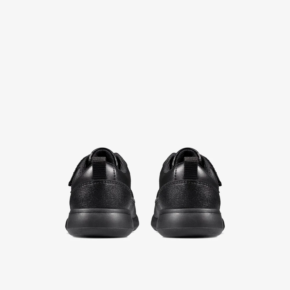 Clarks School Scape Flare Toddler Black Leather Wide - 8.5 Infants Image 5