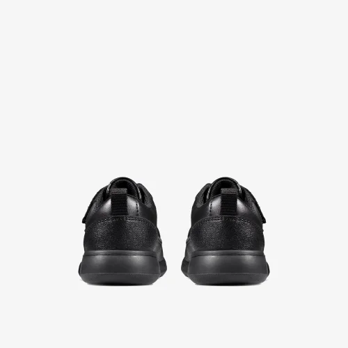 Clarks School Scape Flare Toddler Black Leather Wide - 8.5 Infants Image 5