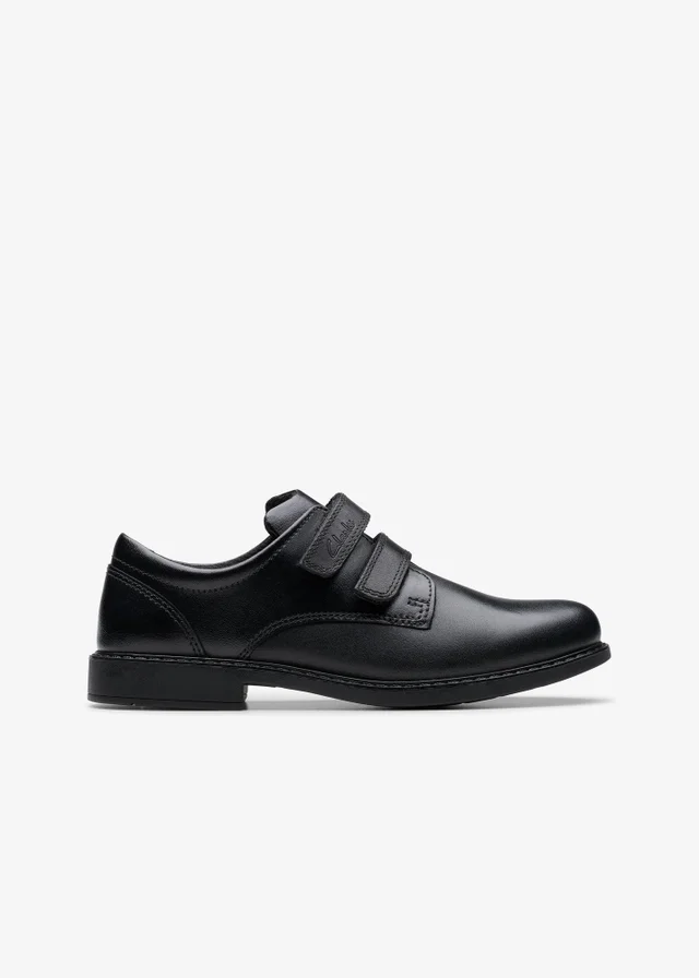 Clarks School Boys Black Scala Pace Older Leather Standard