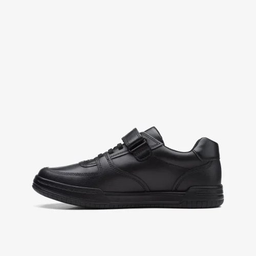 Clarks School Fawn Lay Older Black Leather Wide - 13 Infant Image 3