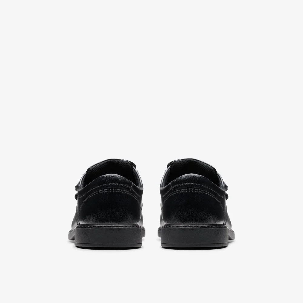 Clarks School Boys Black Scala Pace Older Leather Wide - 1 Image 5