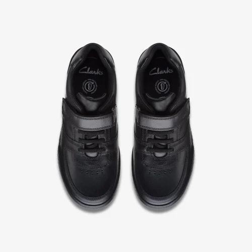 Clarks School Fawn Lay Older Black Leather Extra Wide - 1 Image 6