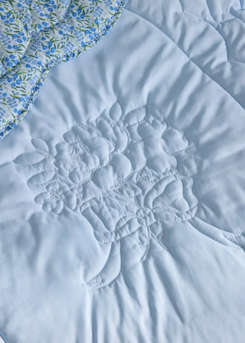 Cath Kidston Ditsy Floral Reversible Quilted 150x200cm Bedspread Blue - One Size Image 4