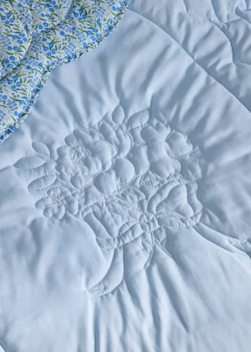 Cath Kidston Ditsy Floral Reversible Quilted 150x200cm Bedspread Blue - One Size Image 4