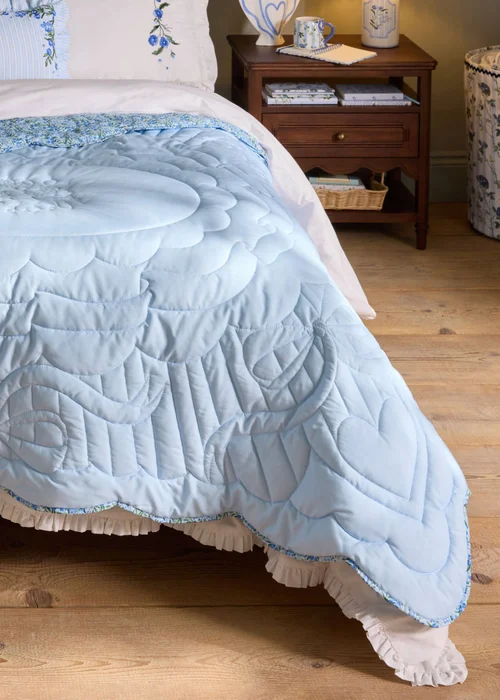 Cath Kidston Ditsy Floral Reversible Quilted 150x200cm Bedspread Blue - One Size Image 2