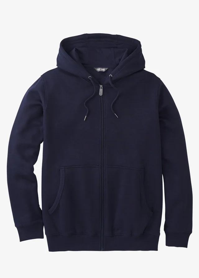 Cotton Traders Navy Hooded Zip Through Sweat Top