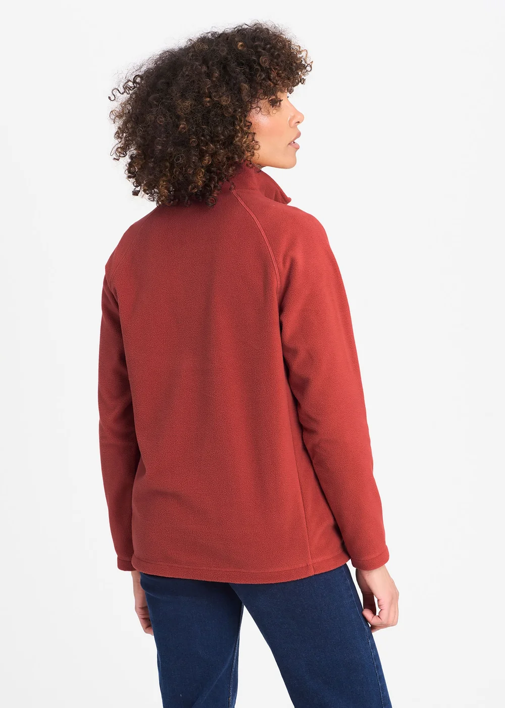 Cotton Traders Burnt Umber Microfleece Half Zip Top - 3XL Image 2