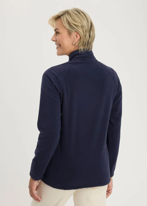 Cotton Traders Navy Microfleece Half Zip Top - L Image 3