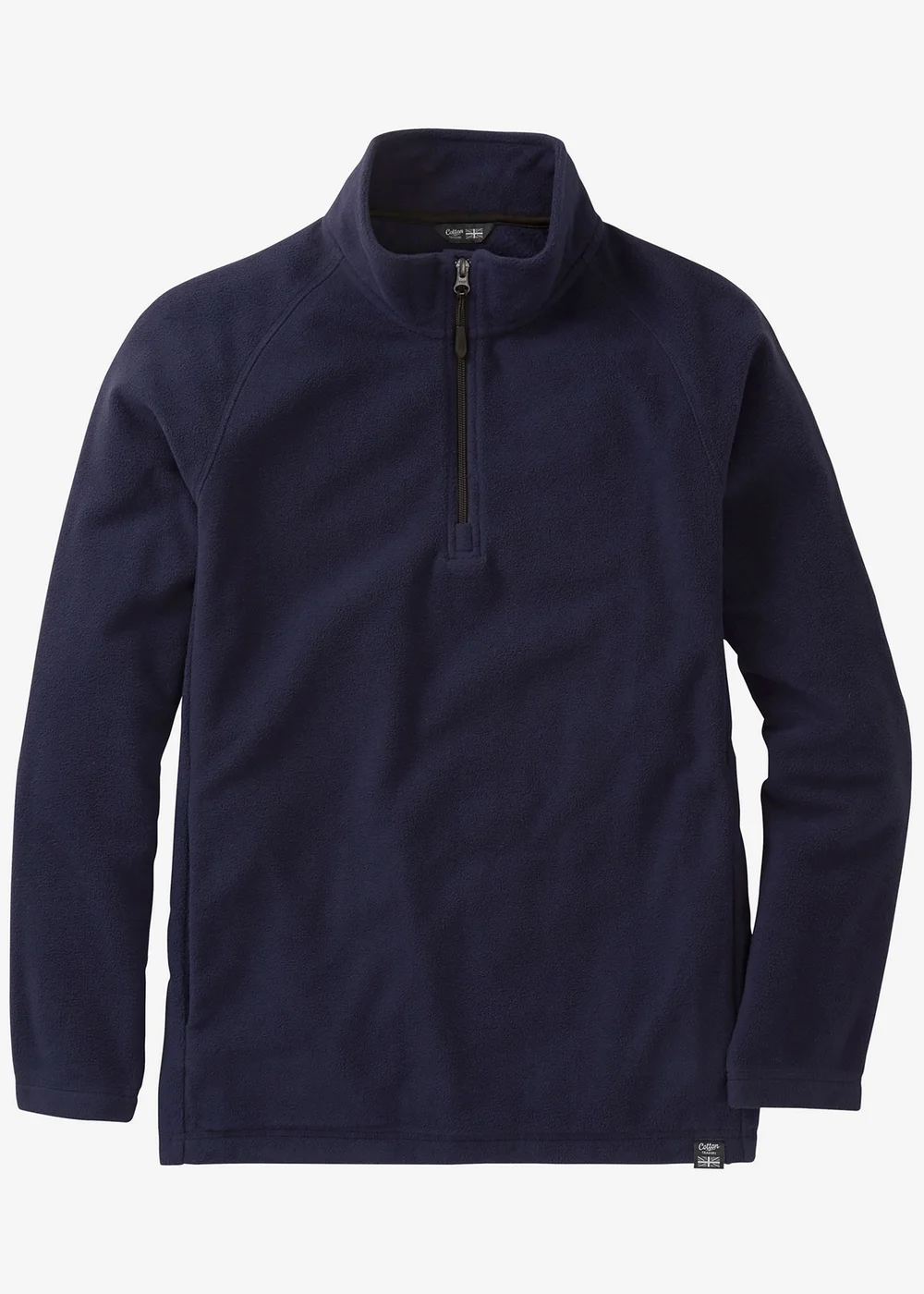 Cotton Traders Navy Microfleece Half Zip Top - L Image 1