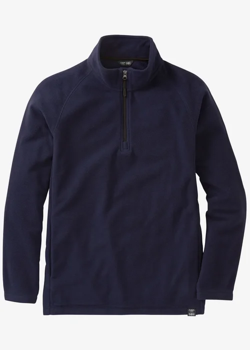 Cotton Traders Navy Microfleece Half Zip Top - L Image 1