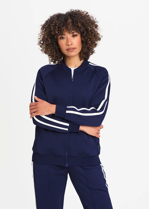 Cotton Traders Marine Zip through Track Top - XL Image 1
