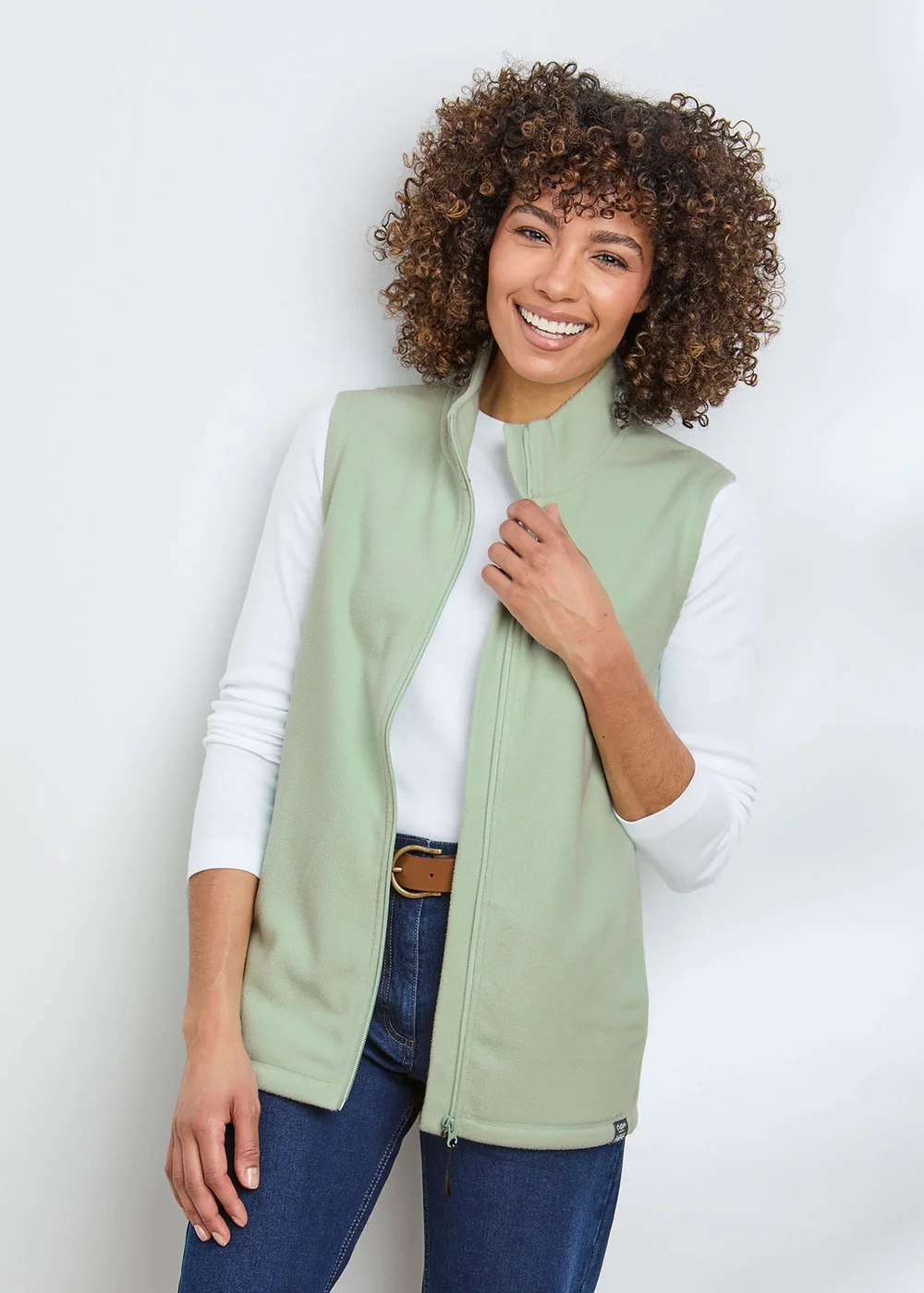 Cotton Traders Iced Mint Microfleece Gilet - S Image 2
