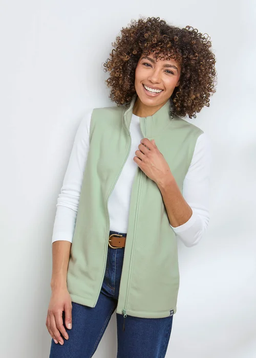 Cotton Traders Iced Mint Microfleece Gilet - S Image 2