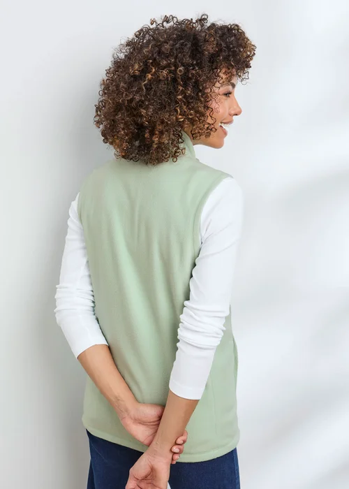 Cotton Traders Iced Mint Microfleece Gilet - S Image 3