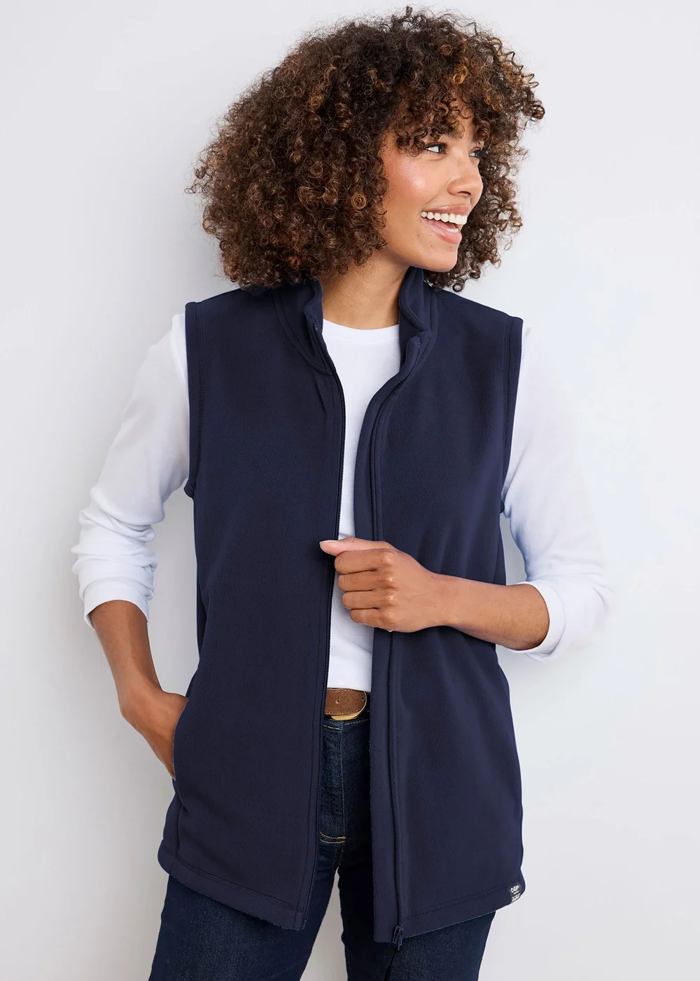 Cotton Traders Navy Microfleece Gilet - M Image 2