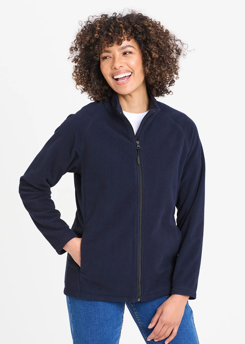 Cotton Traders Navy Microfleece Jacket - 2XL Image 1
