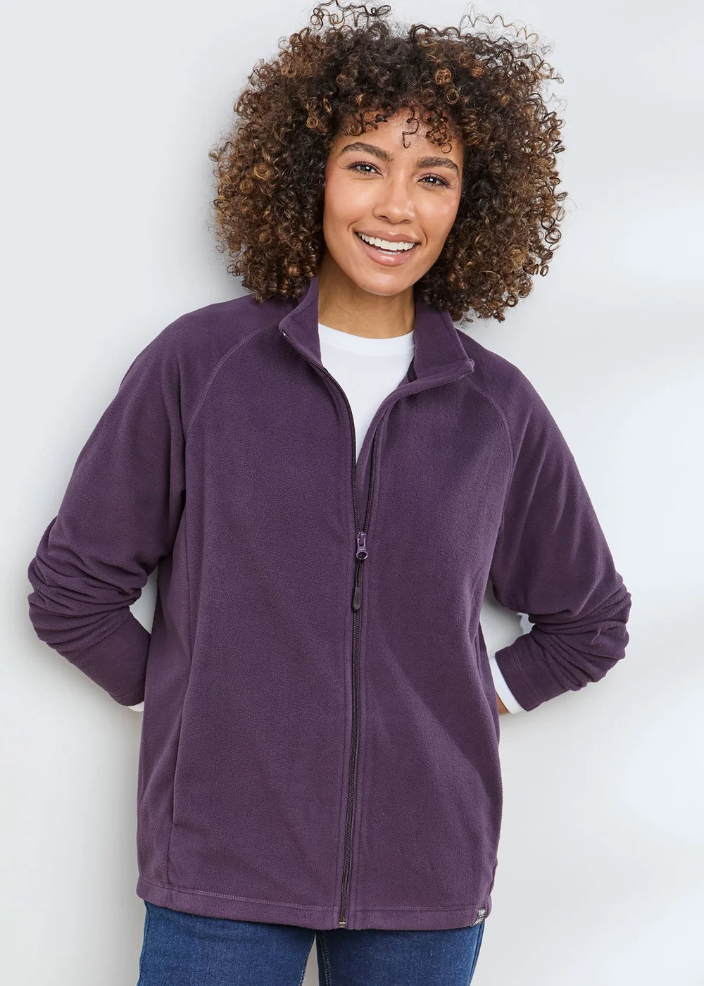 Cotton Traders Blackcurrant Microfleece Jacket - XS Image 2