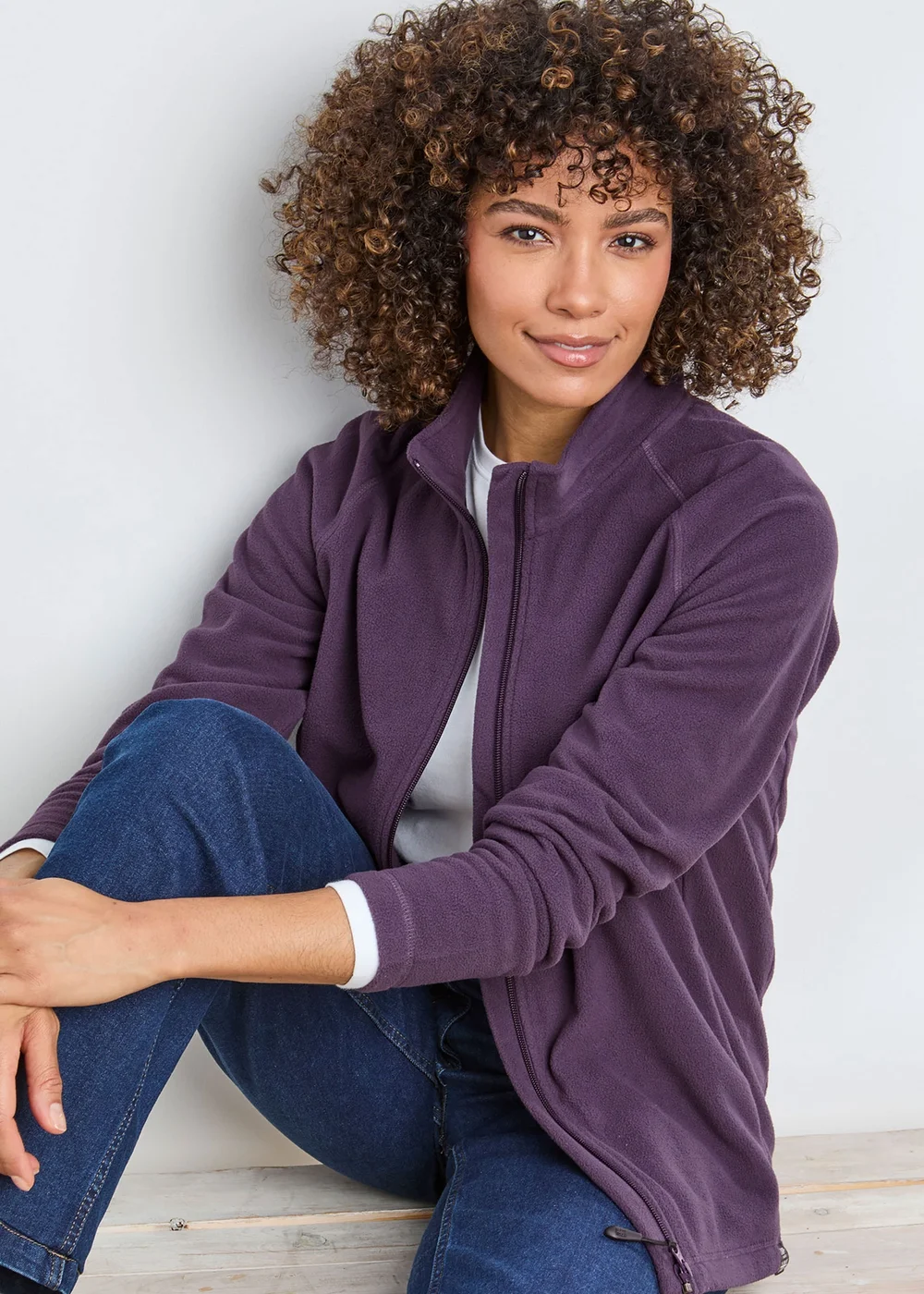 Cotton Traders Blackcurrant Microfleece Jacket - XS Image 1