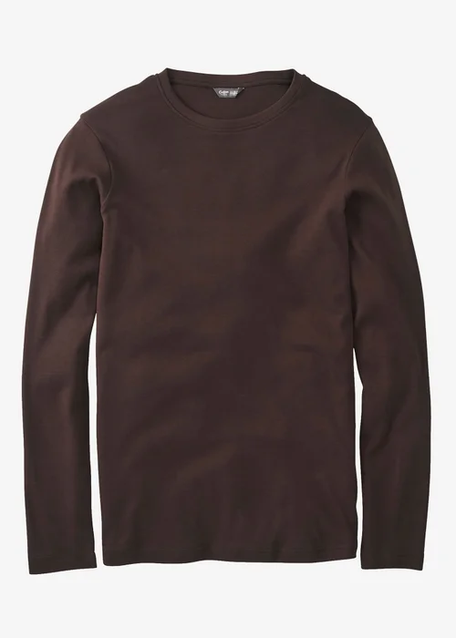 Cotton Traders Dark Chocolate Long Sleeve Crew Neck Base Layer Top - L Image 4