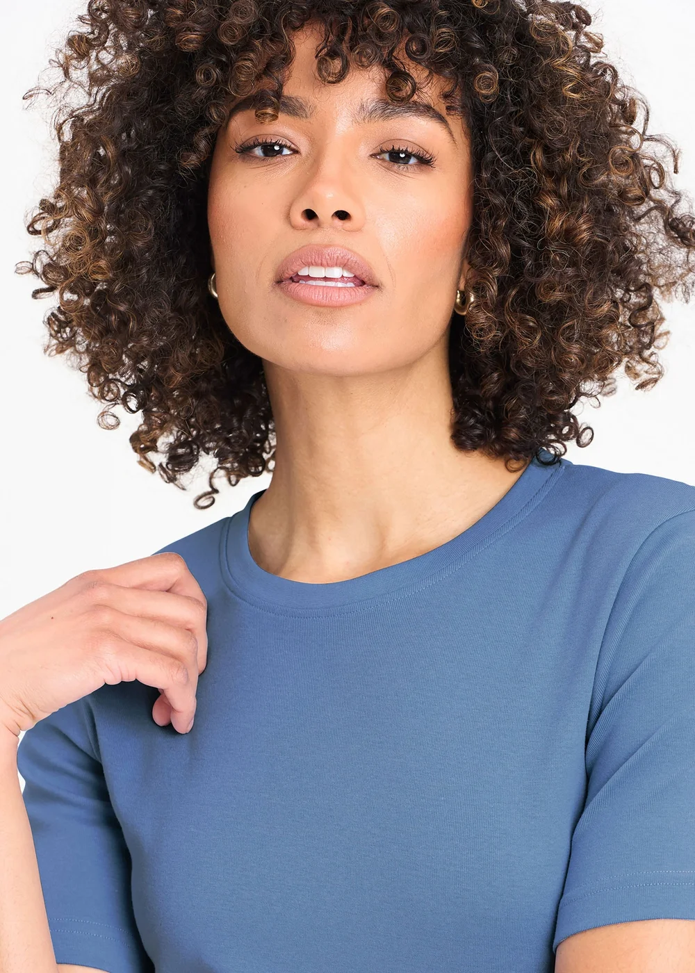 Cotton Traders Cornflower Blue Short Sleeve Crew Neck Base Layer Top - 3XL Image 3