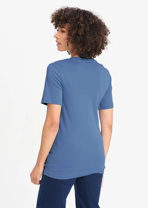 Cotton Traders Cornflower Blue Short Sleeve Crew Neck Base Layer Top - 3XL Image 2