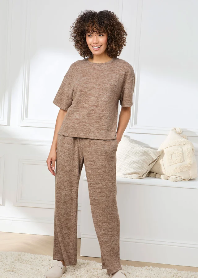 Cotton Traders Mocha Supersoft Short Sleeve Lounge Set