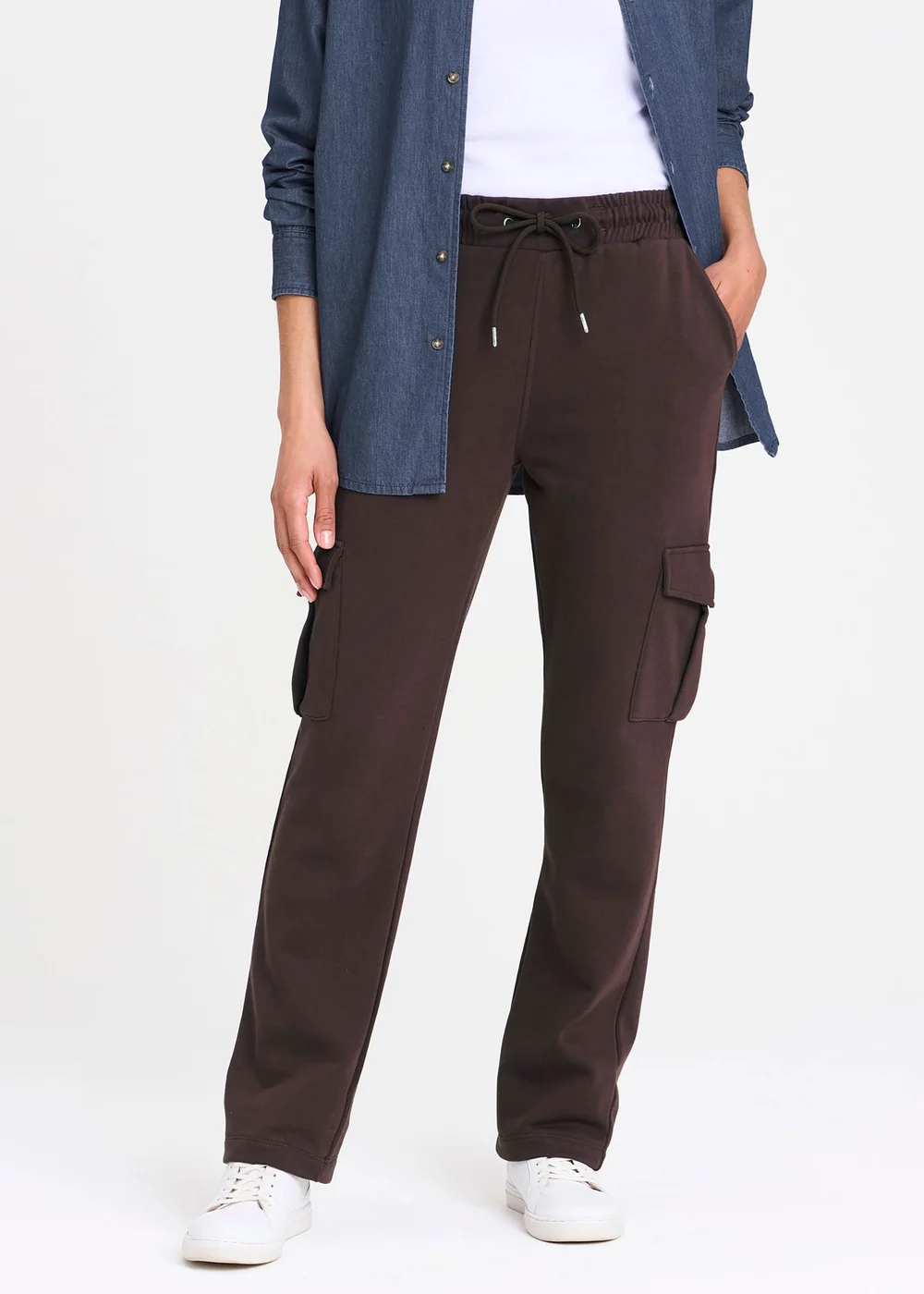 Cotton Traders Dark Chocolate Cargo Jogger - L/L27 Image 1