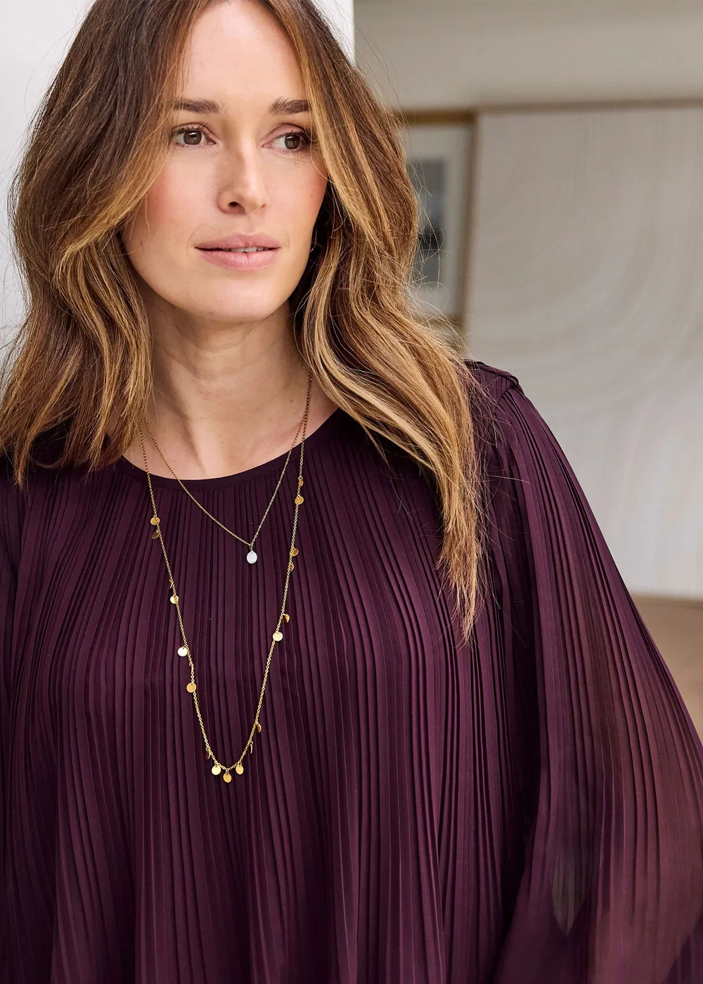 Cotton Traders Mulberry Pleated Chiffon Blouse - 20 Image 4
